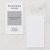 プロフェッショナルモダンプレイングレーホワイトミニマリスト 名刺 (正面/裏面)