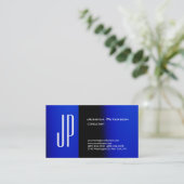 プロフェッショナルモダンプレインブルーはっきりしたモノグラム 名刺 (スタンド正面)