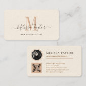 プロフェッショナルモダンプレミアムクリームとブラウンフォト 名刺 (正面/裏面)