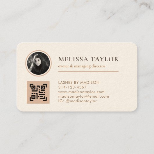 プロフェッショナルモダンプレミアムクリームとブラウンフォト 名刺