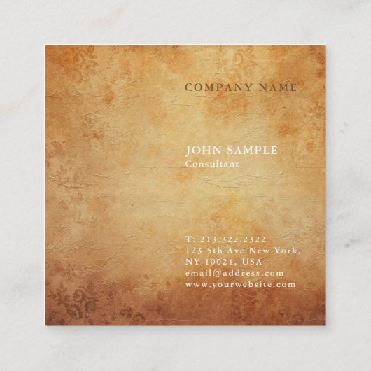 プロフェッショナルモダンプレミアム厚手テクスチャー贅沢 スクエア名刺 (裏面)