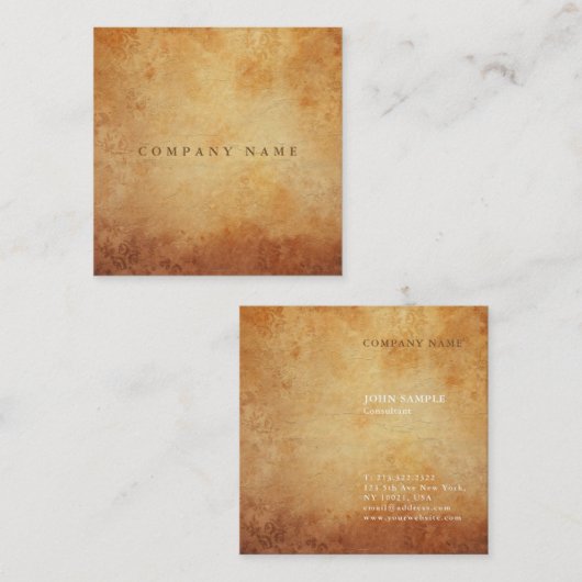 プロフェッショナルモダンプレミアム厚手テクスチャー贅沢 スクエア名刺 (正面/裏面)