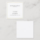 プロフェッショナルモダンプレーンお洒落金ゴールドルックトレンディー スクエア名刺 (正面/裏面)