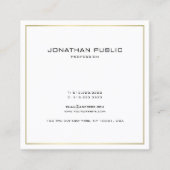 プロフェッショナルモダンプレーンお洒落金ゴールドルックトレンディー スクエア名刺 (正面)