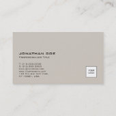 プロフェッショナルモダンプレーンとロゴエレガント色 名刺 (裏面)