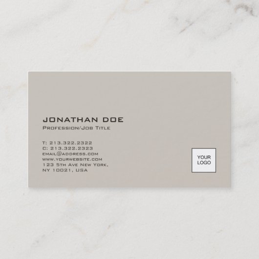 プロフェッショナルモダンプレーンとロゴエレガント色 名刺 (裏面)