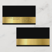 プロフェッショナルモダンプレーンエレガント金ゴールドルックデラックス 名刺 (正面/裏面)
