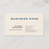 プロフェッショナルモダンプレーンシンプルシグネチャークリーム 名刺 (正面)