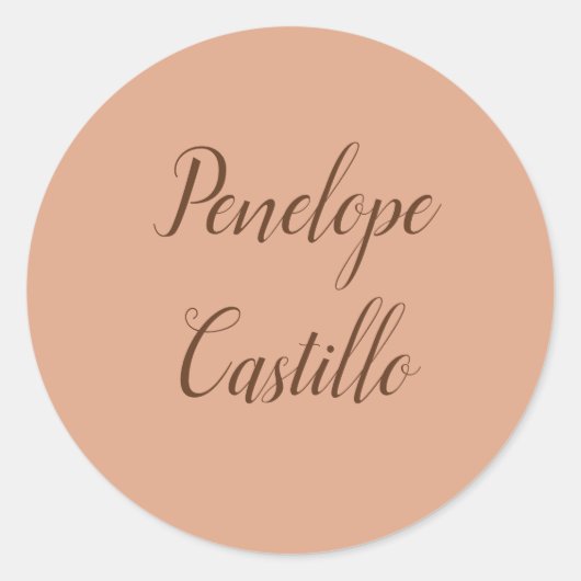 プロフェッショナルモダンプレーンシンプルタンブルウィードカラー ラウンドシール (正面)