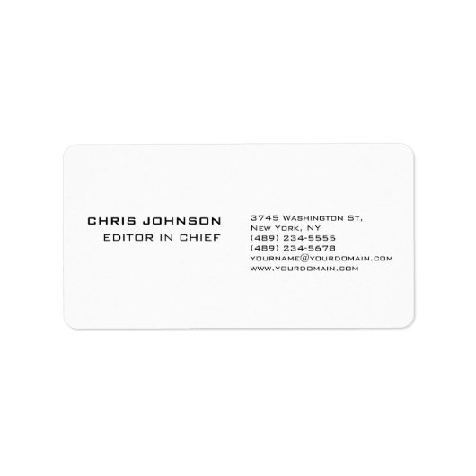 プロフェッショナルモダンプレーンシンプルプレミアムシルク ラベル (正面)