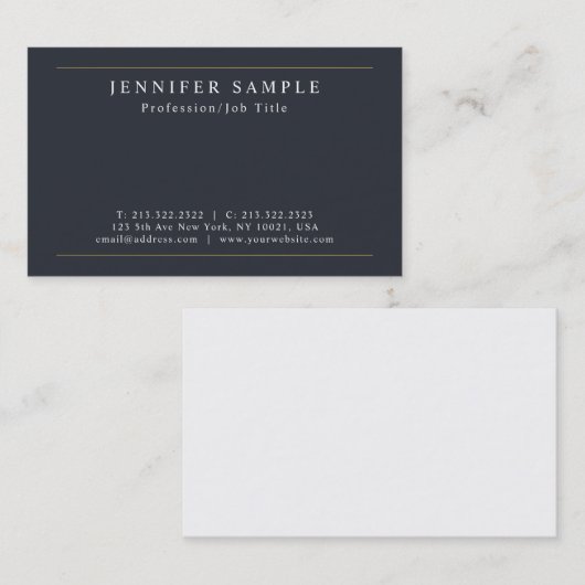 プロフェッショナルモダンプレーンスタイリッシュデザイン 名刺 (正面/裏面)