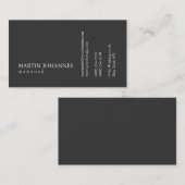 プロフェッショナルモダンプレーン・グレー・ビジネス・カード 名刺 (正面/裏面)