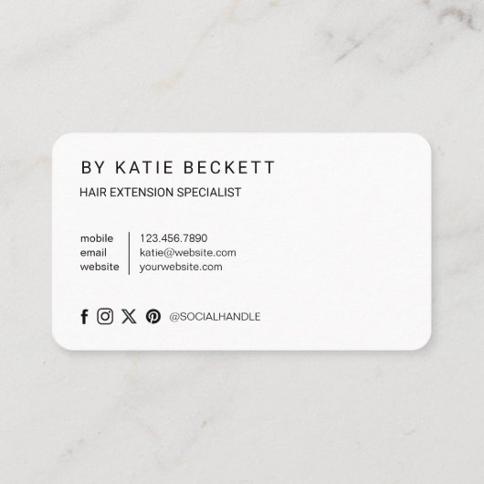 プロフェッショナルモダンヘアエクステンション事業写真 名刺