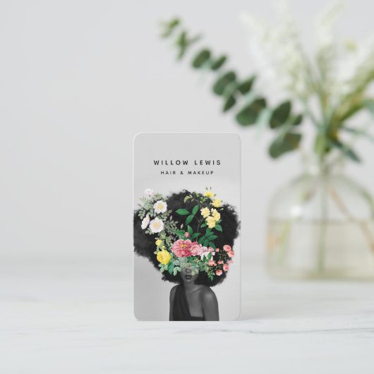 プロフェッショナルモダンヘア&メイクアップソーシャルメディア 名刺 (スタンド正面)