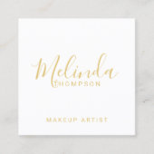 プロフェッショナルモダンホワイトおよび金ゴールド スクエア名刺 (正面)