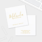 プロフェッショナルモダンホワイトおよび金ゴールド スクエア名刺