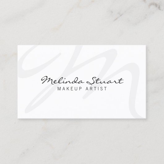 プロフェッショナルモダンホワイトモノグラム 名刺 (正面)