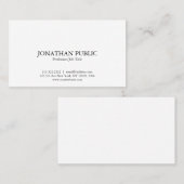 プロフェッショナルモダンホワエレガントイシンプルトプレーン 名刺 (正面/裏面)