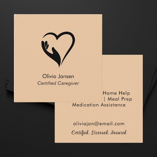 プロフェッショナルモダンホーミニマルム介護者 スクエア名刺