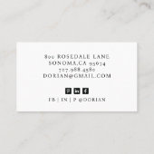 プロフェッショナルモダンポートレートフォトモノグラム 名刺 (裏面)