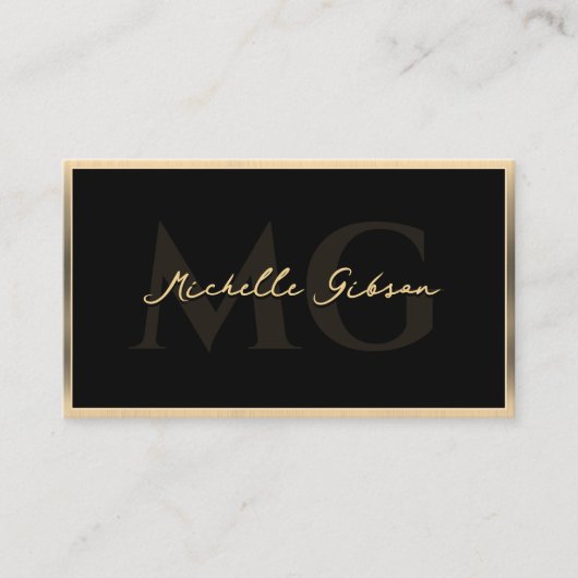 プロフェッショナルモダンマーケティングフェイク金ゴールド枠 名刺 (正面)