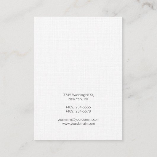 プロフェッショナルモダンミスタイリッシュミニマリストリネン 名刺 (裏面)