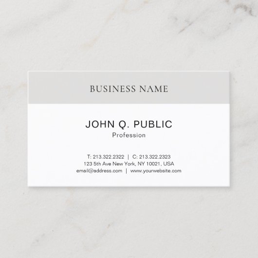 プロフェッショナルモダンミニマエレガントリストテンプレート 名刺 (正面)