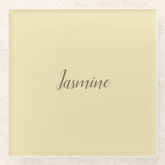 プロフェッショナルモダンミニマリストパステルベージュカラー ガラスコースター (正面)