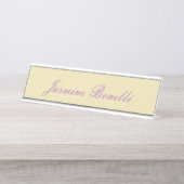 プロフェッショナルモダンミニマリストパステルベージュカラー デスクネームプレート (正面)