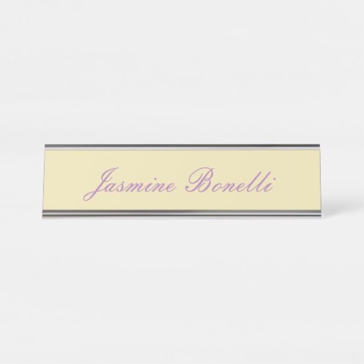 プロフェッショナルモダンミニマリストパステルベージュカラー デスクネームプレート (正面)