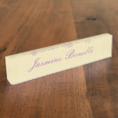 プロフェッショナルモダンミニマリストパステルベージュカラー デスクネームプレート (側面)