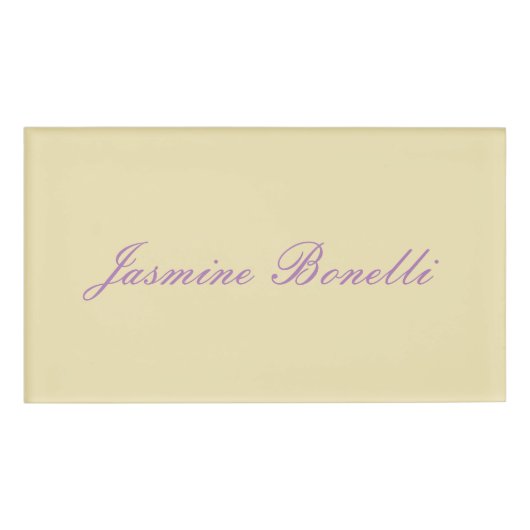 プロフェッショナルモダンミニマリストパステルベージュカラー 名札 (正面)