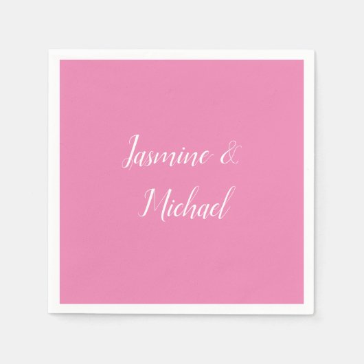 プロフェッショナルモダンミニマリストピンクカラー スタンダードカクテルナプキン (正面)