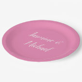 プロフェッショナルモダンミニマリストピンクカラー ペーパープレート (アングル)