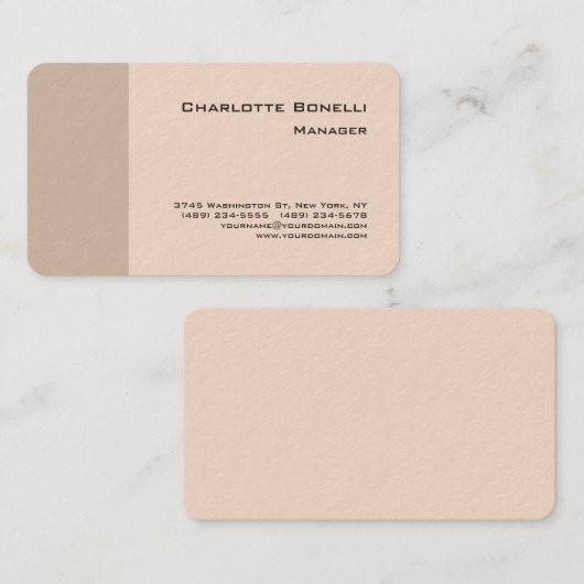 プロフェッショナルモダンミニマリストプレインパステルカラー 名刺 (正面/裏面)