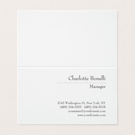 プロフェッショナルモダンミニマリストプレミアムシルク 名刺 (外部フラット)