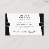 プロフェッショナルモダンミニマリストホワイト&ブラック 名刺 (裏面)