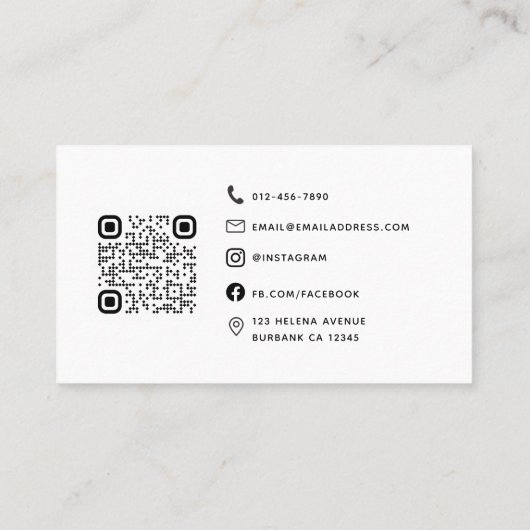 プロフェッショナルモダンミニマリストロゴQrコード 名刺 (裏面)