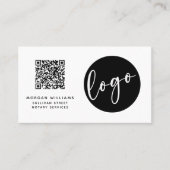 プロフェッショナルモダンミニマリストロゴQrコード 名刺 (正面)