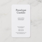 プロフェッショナルモダンミニマリスト平灰色ホワイト 名刺 (正面)