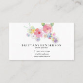 プロフェッショナルモダンミニマリスト水カラーフローラ 名刺 (裏面)