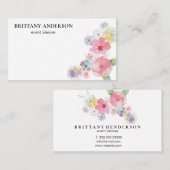 プロフェッショナルモダンミニマリスト水カラーフローラ 名刺 (正面/裏面)