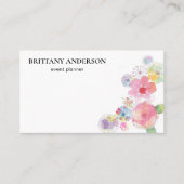 プロフェッショナルモダンミニマリスト水カラーフローラ 名刺 (正面)