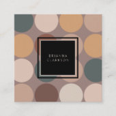 プロフェッショナルモダンミニマルなアーストーンサークル スクエア名刺 (正面)