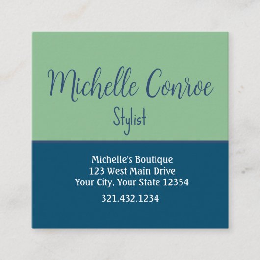 プロフェッショナルモダンミニマルな目を引く スクエア名刺 (正面)