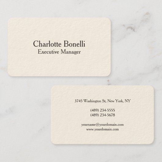 プロフェッショナルモダンミニマルのシグネチャークリーム 名刺 (正面/裏面)