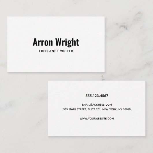 プロフェッショナルモダンミニマルはっきりしたフォント 名刺 (正面/裏面)