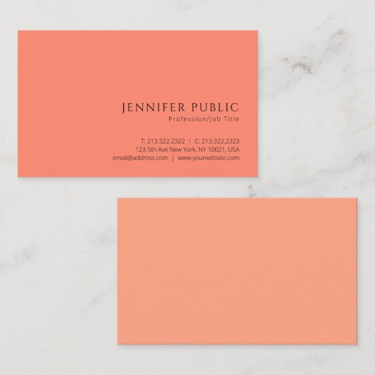 プロフェッショナルモダンミニマルアエレガントプリコースカラー 名刺 (正面/裏面)