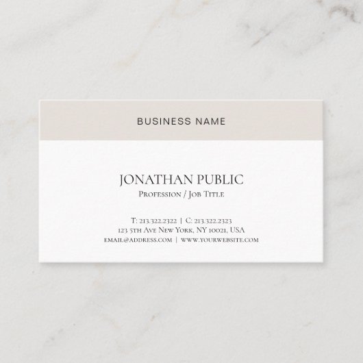 プロフェッショナルモダンミニマルエレガントシンプル 名刺 (正面)