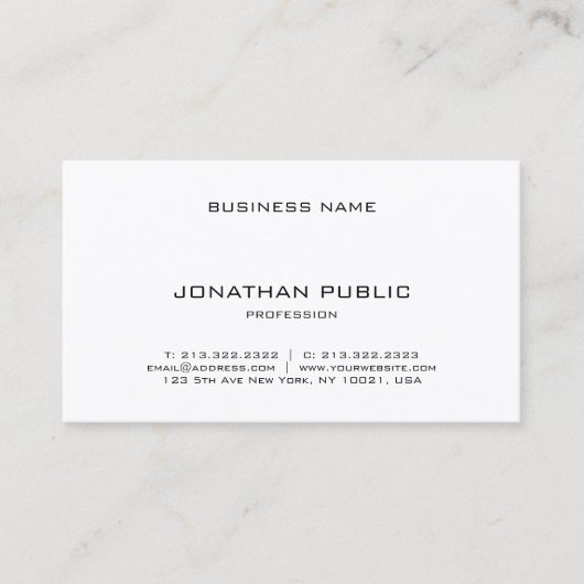 プロフェッショナルモダンミニマルエレガントシンプル 名刺 (正面)